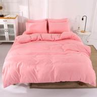 🛏️ vivitop pink microfiber duvet cover set: twin size modern bedding with 2 pillowcases, soft & simple style - 3-piece set logo