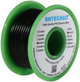 img 3 attached to BNTECHGO 22 Gauge PVC 1007 Solid Electric Wire Black 50 Ft 22 AWG 1007 Hook Up Tinned Copper Wire
