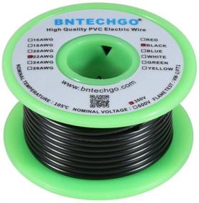 img 4 attached to BNTECHGO 22 Gauge PVC 1007 Solid Electric Wire Black 50 Ft 22 AWG 1007 Hook Up Tinned Copper Wire