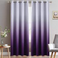 yakamok purple ombre blackout curtains - gradient color room darkening drapes with thermal insulation - grommet window panels for living room/bedroom, 52x84 inch, 2 panels logo