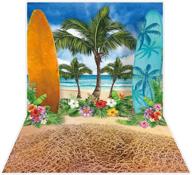 🌴 allenjoy summer beach ocean backdrops for photography - blue sky seaside surfboard background with tropical palm trees - ideal for kids girls 1st birthday party decor, baby shower - 5x7ft photoshoot photo booth prop logo