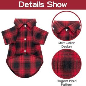 img 1 attached to 🐾 EXPAWLORER Plaid Dog Shirt - Classic Plaid Printed Pet Clothing for Cold Weather, Festive Dog Sweater for Small, Medium, and Large Dogs