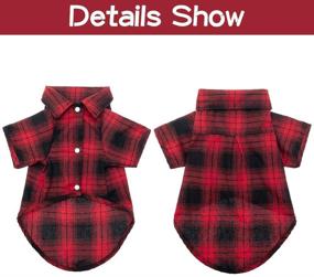 img 2 attached to 🐾 EXPAWLORER Plaid Dog Shirt - Classic Plaid Printed Pet Clothing for Cold Weather, Festive Dog Sweater for Small, Medium, and Large Dogs