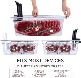 img 2 attached to 🍲 VÄESKE 26 QT Sous Vide Container Kit with Lid, Neoprene Sleeve, and Heat-Retaining Racks - Complete Sous Vide Accessories Package