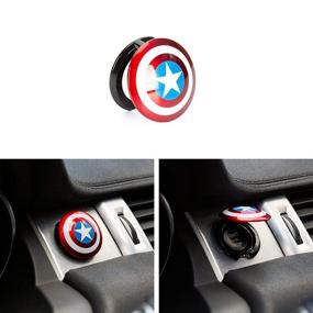 img 4 attached to 🚗 FugarDEEEN Captain America Car Start Ring: Premium 3D ABS Protector Cover for Engine Start Button - Ignition Switch Decorative Cover