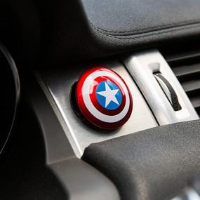 img 3 attached to 🚗 FugarDEEEN Captain America Car Start Ring: Premium 3D ABS Protector Cover for Engine Start Button - Ignition Switch Decorative Cover