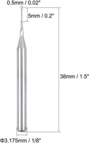 img 3 attached to Premium Quality uxcell Carbide End Mill Cutter Set for PCB Engraving, 10Pcs - 0.5mm, CNC Router Bits, 1/8'' Shank