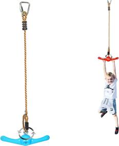 img 4 attached to 🏞️ Gardtech 360° Spinning Swing Set Attachments: Obstacle Course Kit Accessories for Kids - Adjustable Monkey Jungle Gym for Playground Backyard Training (Ninja Twist Gym Swing-Blue)