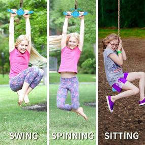 img 3 attached to 🏞️ Gardtech 360° Spinning Swing Set Attachments: Obstacle Course Kit Accessories for Kids - Adjustable Monkey Jungle Gym for Playground Backyard Training (Ninja Twist Gym Swing-Blue)