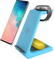 🔌 3-in-1 wireless charging station for samsung galaxy phone, watch, and buds - fast qi charger stand for galaxy watch 3, active2, gear s3/s2/fit, samsung s21/s21 ultra/s20/s10/s7, z flip, z fold 3 logo