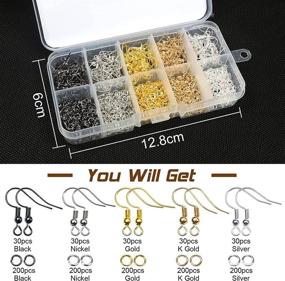 img 3 attached to 📿 TOAOB 150pcs Earring Hooks Kit - Hypoallergenic Ear Wires with 5 Color Options and 1000pcs Jump Rings - Jewelry Making Findings for Earrings