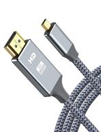 🎥 oldboytech 4k micro hdmi to hdmi cable adapter, premium aluminum alloy shell/nylon braided/gold-plated (male to male) 4k/60hz/3d grey compatible with hero, sports camera - 6ft logo