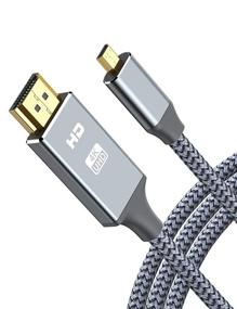 img 4 attached to 🎥 Oldboytech 4K Micro HDMI to HDMI Cable Adapter, Premium Aluminum Alloy Shell/Nylon Braided/Gold-Plated (Male to Male) 4K/60HZ/3D Grey Compatible with Hero, Sports Camera - 6FT