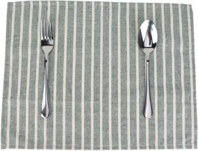 img 1 attached to Cotton Dinner Napkins by INFEI - Stylish Striped Serveware for Tabletop Elegance