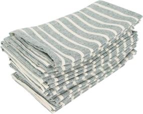 img 3 attached to Cotton Dinner Napkins by INFEI - Stylish Striped Serveware for Tabletop Elegance