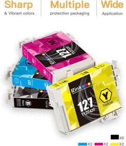 img 3 attached to E-Z Ink (TM) Remanufactured Ink Cartridge Replacement for Epson 127 T127 (12 Pack): Compatible with NX530 NX625 WF-3520 WF-3530 WF-3540 WF-7010 WF-7510 WF-7520 545 645 - 6 Black, 2 Cyan, 2 Magenta, 2 Yellow