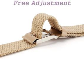 img 1 attached to 👨 Braided Elastic Stretch Canvas Men's Belts - Perfect Accessories for Men