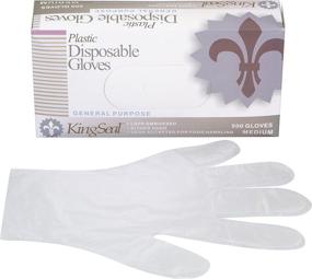 img 2 attached to 🧤 KingSeal Light-Duty Poly Disposable Gloves, Powder-Free, Latex-Free, Medium Size - 1 Box contains 500 Gloves, Packed by Weight