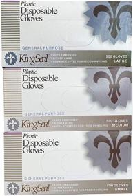 img 1 attached to 🧤 KingSeal Light-Duty Poly Disposable Gloves, Powder-Free, Latex-Free, Medium Size - 1 Box contains 500 Gloves, Packed by Weight