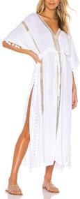 img 4 attached to Bsubseach Swimsuit Swimwear Sleeve Tassel Women's Clothing for Swimsuits & Cover Ups
