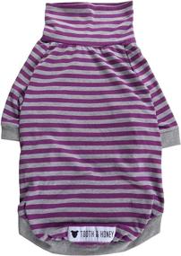 img 3 attached to 🐶 Tooth & Honey Big Dog Stripe Shirt: Enhanced Belly Coverage for Large Dogs - Purple and Grey Pitbull Shirt
