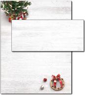 🎄 christmas tree & wreath holiday paper & envelopes bundle (20 sets) logo