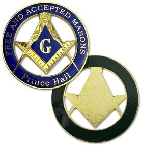 img 2 attached to 🔷 Blue & Gold Auto Car Emblem for Prince Hall Free Accepted Masons