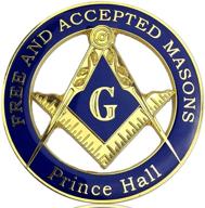 🔷 blue & gold auto car emblem for prince hall free accepted masons logo