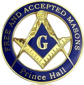 img 4 attached to 🔷 Blue & Gold Auto Car Emblem for Prince Hall Free Accepted Masons