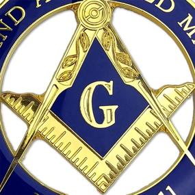 img 1 attached to 🔷 Blue & Gold Auto Car Emblem for Prince Hall Free Accepted Masons