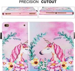 img 2 attached to Dteck Case for iPad 9.7 (iPad 6th/5th Gen 2018/2017 & iPad Air 2 & iPad Air 2013), 9.7 Inch - Auto Sleep/Wake, Protective PU Leather Wallet Stand Flip Cute Cover in Pink Unicorn Design