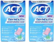 💧 act dry mouth moisturizing gum with xylitol - sugar free bubble fresh, 20 pieces (2 pack) logo