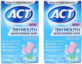 img 4 attached to 💧 ACT Dry Mouth Moisturizing Gum with Xylitol - Sugar Free Bubble Fresh, 20 Pieces (2 pack)