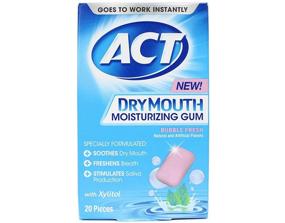 img 3 attached to 💧 ACT Dry Mouth Moisturizing Gum with Xylitol - Sugar Free Bubble Fresh, 20 Pieces (2 pack)