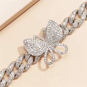 img 2 attached to Yfstyle Butterfly Bracelets Rhinestone Accessories Silver
