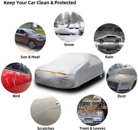 img 3 attached to 🚗 Ohuhu Car Cover for Sedan 191-201 - Windproof, Dustproof, UV Protection, Scratch Resistant: Universal Auto Vehicle Cover for Sedans