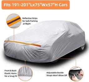 img 2 attached to 🚗 Ohuhu Car Cover for Sedan 191-201 - Windproof, Dustproof, UV Protection, Scratch Resistant: Universal Auto Vehicle Cover for Sedans