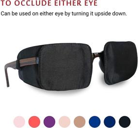 img 1 attached to 👁️ Premium Silk Eye Patch for Adults and Kids - Covers Either Eye (Medium Size, Pure Black)