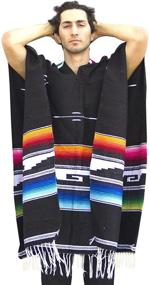 img 1 attached to Del Mex Serape Mexican Poncho Women's Accessories for Scarves & Wraps
