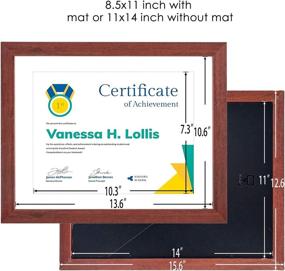 img 2 attached to Premium Mahogany Document Frame: Showcase 8.5x11 Inch Diploma with Mat & 11x14 Inch Certificate, Artwork, Photos, Achievements, and Degrees