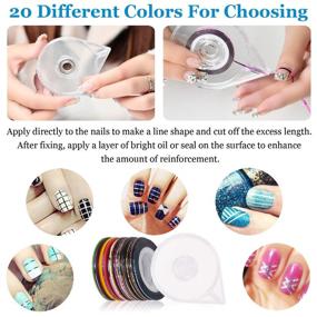 img 1 attached to 💅 Nail Art Supplies: Explore the Ultimate Collection of Nail Art Design Tools - Nail Painting Brushes, Dotting Tools, Striping Tape, Colorful Rhinestones for Nails