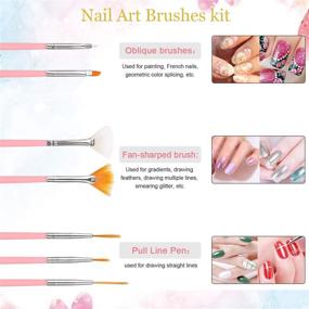 img 2 attached to 💅 Nail Art Supplies: Explore the Ultimate Collection of Nail Art Design Tools - Nail Painting Brushes, Dotting Tools, Striping Tape, Colorful Rhinestones for Nails