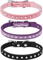 🐶 dazzling and adjustable rhinestone dog collars - weewooday 3-piece set for small and medium dogs logo