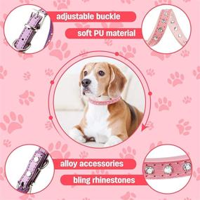 img 2 attached to 🐶 Dazzling and Adjustable Rhinestone Dog Collars - Weewooday 3-Piece Set for Small and Medium Dogs