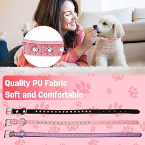 img 1 attached to 🐶 Dazzling and Adjustable Rhinestone Dog Collars - Weewooday 3-Piece Set for Small and Medium Dogs