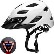 🚴 exclusky adult bike helmet with usb rear light – lightweight, adjustable helmet for urban commuter women and men, 22.05-24.01 inches logo