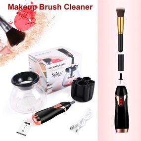 img 1 attached to Electric Makeup Brush Cleaner Spinner - Automatic Machine Kit for Professional Makeup Brush Cleaning - Effortless and Hygienic Way to Clean Makeup Brushes - Eliminate Dirt, Bacteria, and Dead Cells