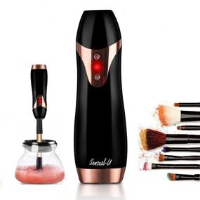 img 4 attached to Electric Makeup Brush Cleaner Spinner - Automatic Machine Kit for Professional Makeup Brush Cleaning - Effortless and Hygienic Way to Clean Makeup Brushes - Eliminate Dirt, Bacteria, and Dead Cells