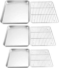img 4 attached to TeamFar Stainless Cooling Healthy Dishwasher Kitchen & Dining for Bakeware