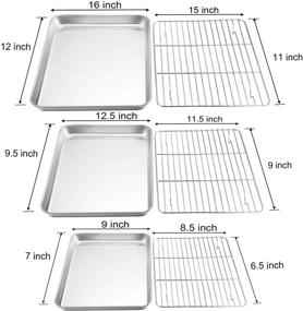 img 3 attached to TeamFar Stainless Cooling Healthy Dishwasher Kitchen & Dining for Bakeware